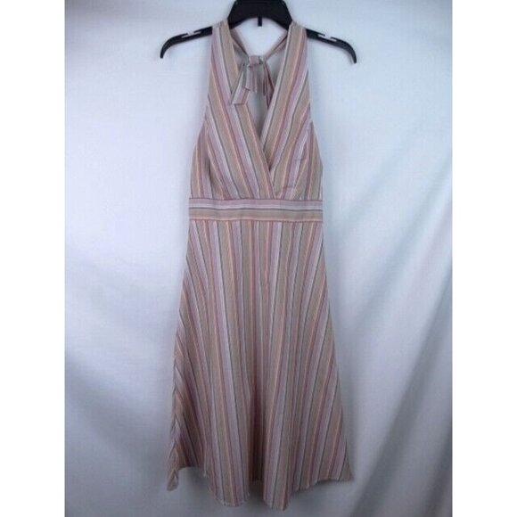 Gypsies & Moondust Juniors Dress Size 9 Pink Striped Sleevless Halter Dress - Picture 1 of 9